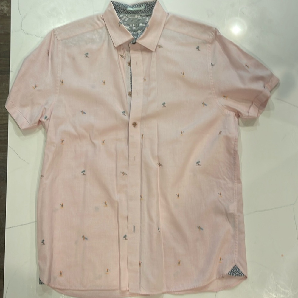 Ted Baker- size 4- Men's Casual Dress Shirt- excellent condition- light pink